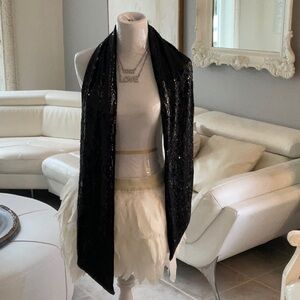 Gorgeous Black Sequin Scarf